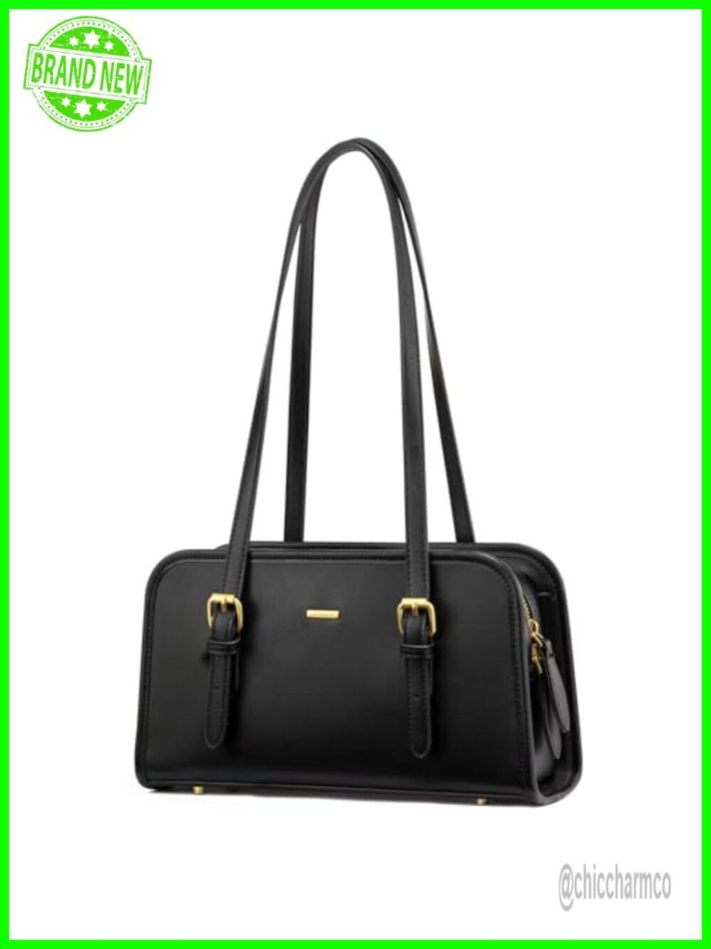 Small Vegan Leather Swing Zip Shoulder Bag Hobo Clutch Crossbody Purse